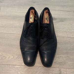 Carracci Classic Black Leather Men's Shoes